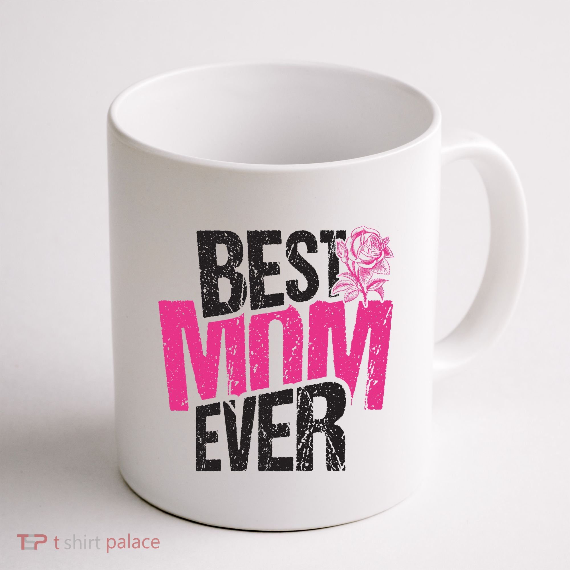 Best Mom Ever Rose Distressed Coffee Mug