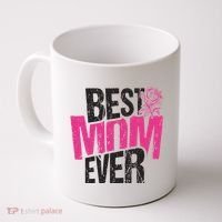 Best Mom Ever Rose Distressed Coffee Mug thumb 0