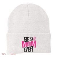 Best Mom Ever Rose Distressed Beanie thumb 0