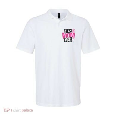 Best Mom Ever Rose Distressed Polo