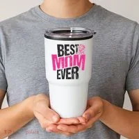 Best Mom Ever Rose Distressed Tumbler thumb 2