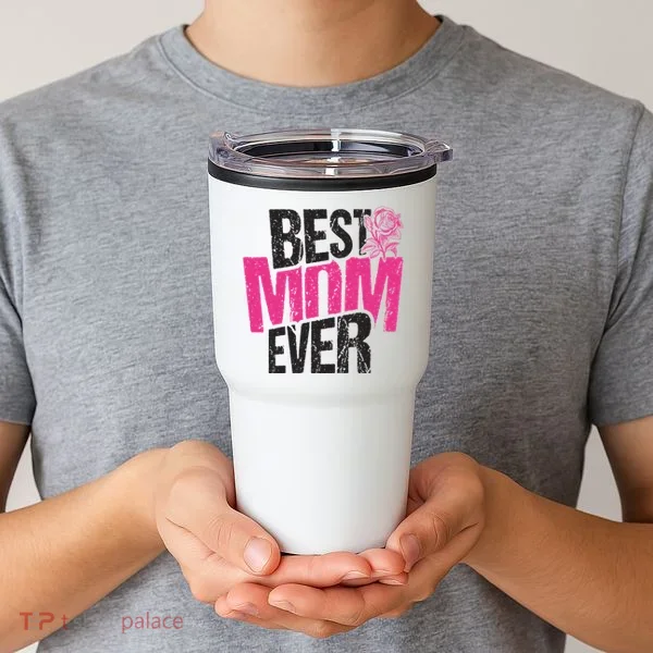 Best Mom Ever Rose Distressed Tumbler