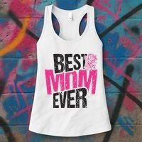 Best Mom Ever Rose Distressed Women's Tank Top thumb 3