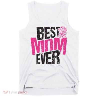 Best Mom Ever Rose Distressed Tank Top