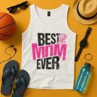 Best Mom Ever Rose Distressed Tank Top thumb 4