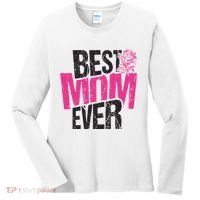 Best Mom Ever Rose Distressed Women's Long Sleeve Shirt thumb 0