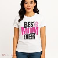 Best Mom Ever Rose Distressed Women's T-Shirt thumb 4