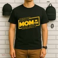 Best Mom In The Galaxy Parody Movie Logo T-Shirt thumb 6