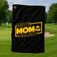 Best Mom In The Galaxy Parody Movie Logo Golf Towel thumb 1