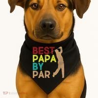 Best Papa By Par USA-Made Doggie Bandana thumb 1