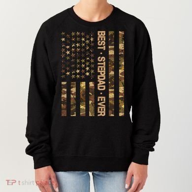 Best Stepdad Ever Camouflage Flag Women's Sweatshirt