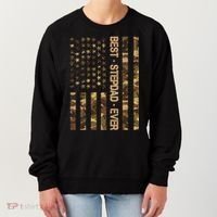 Best Stepdad Ever Camouflage Flag Women's Sweatshirt thumb 0