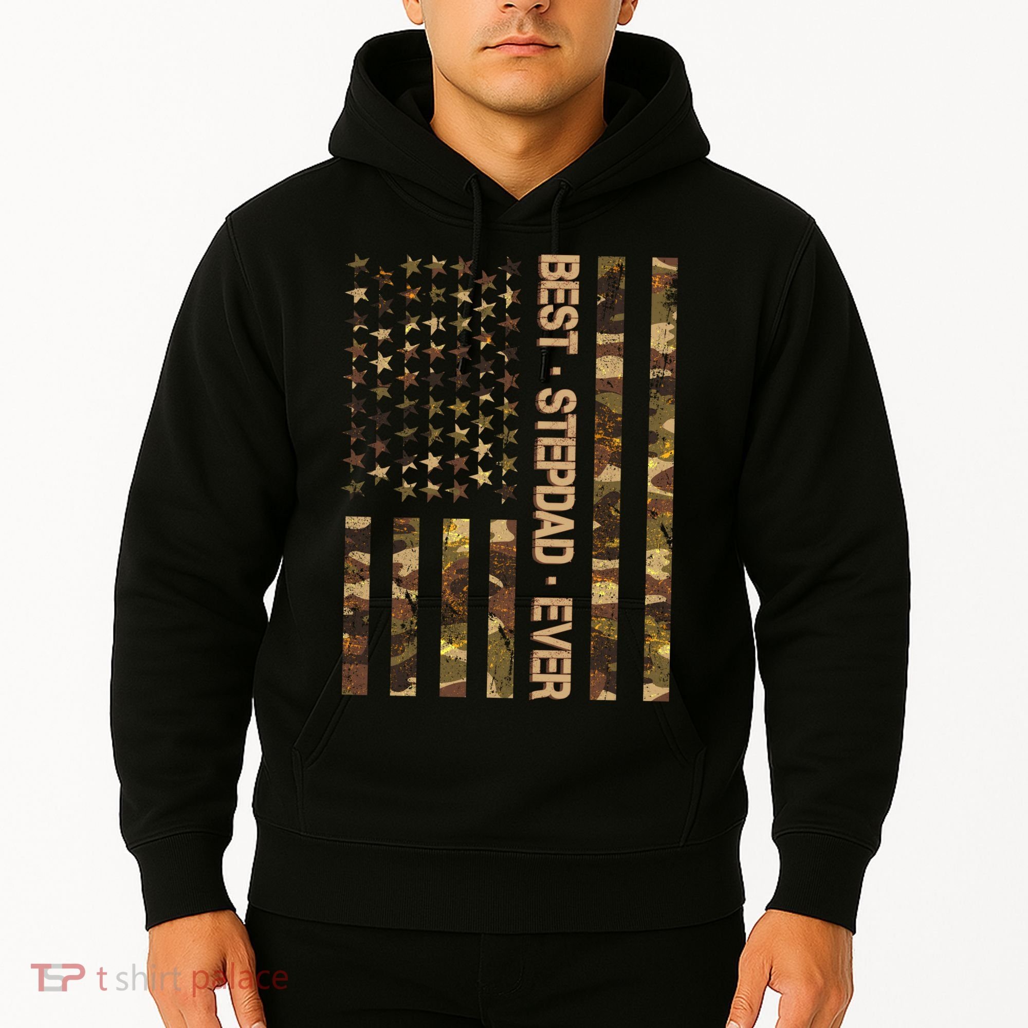 Best Stepdad Ever Camouflage Flag Hoodie