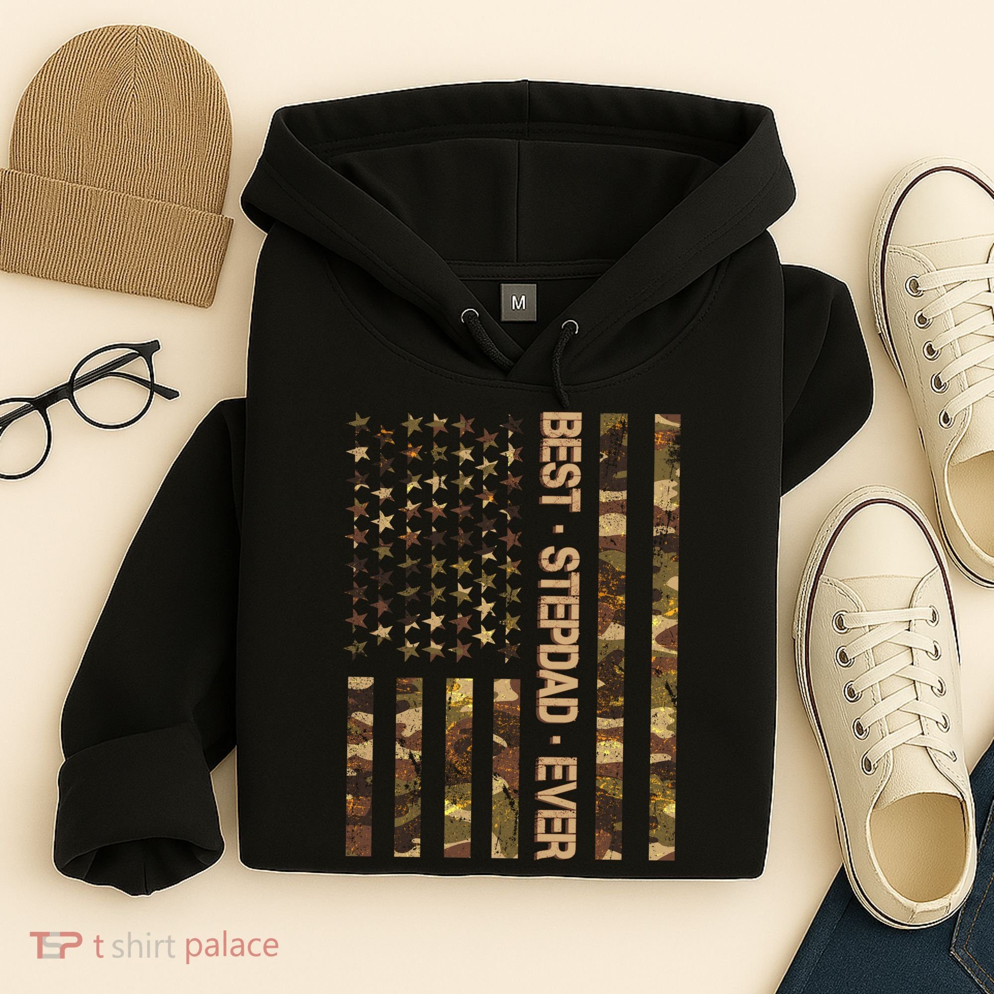 Best Stepdad Ever Camouflage Flag Hoodie