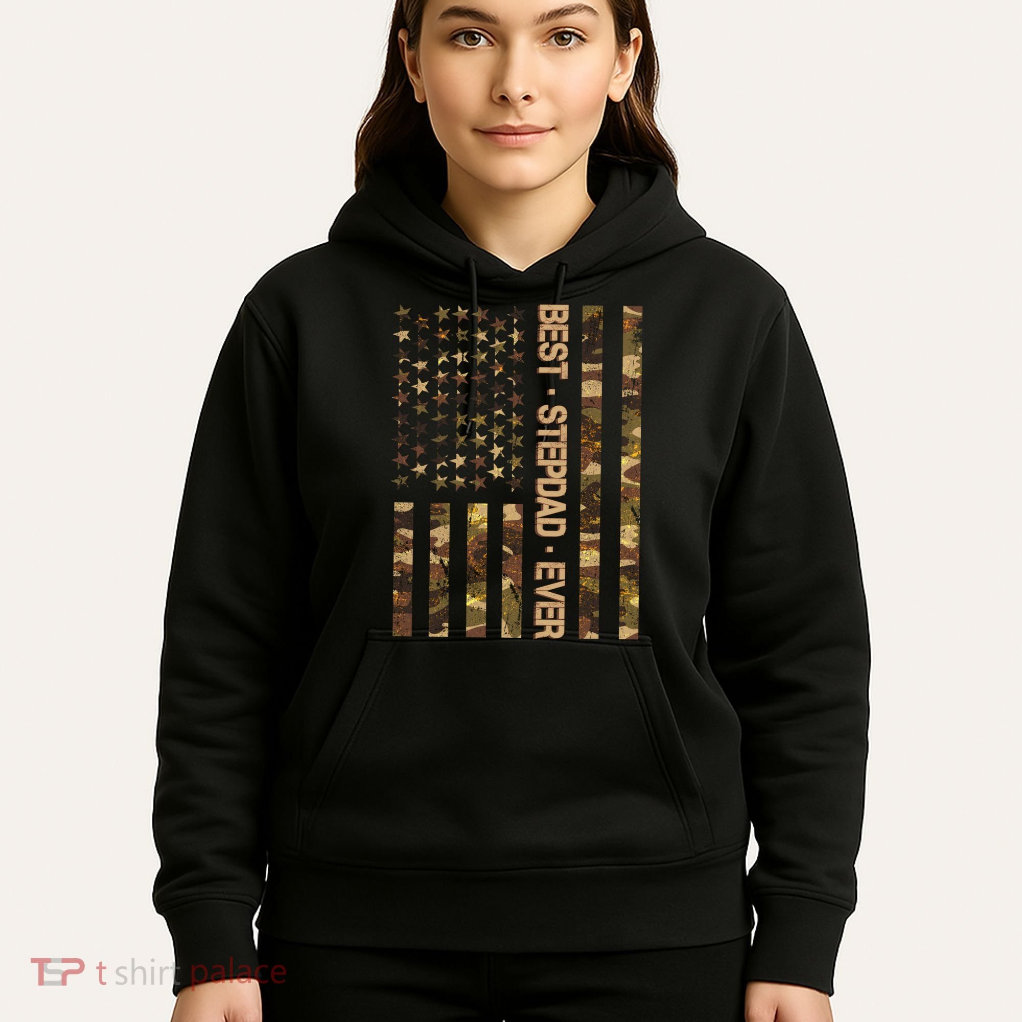 Best Stepdad Ever Camouflage Flag Hoodie