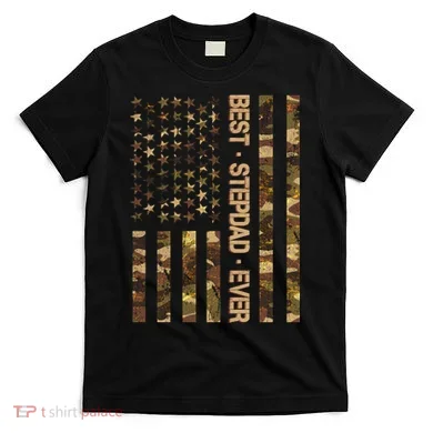 Best Stepdad Ever Camouflage Flag T-Shirt