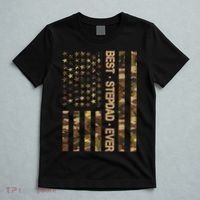 Best Stepdad Ever Camouflage Flag T-Shirt thumb 5