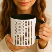 Best Stepdad Ever Camouflage Flag Coffee Mug thumb 3