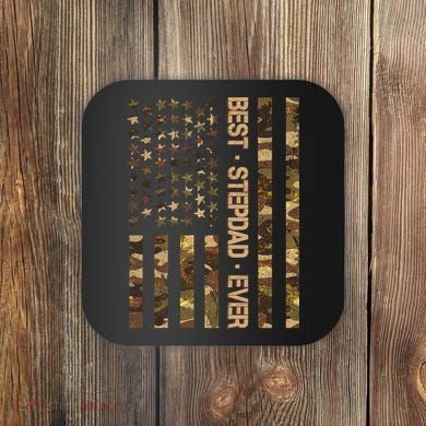 Best Stepdad Ever Camouflage Flag Coaster