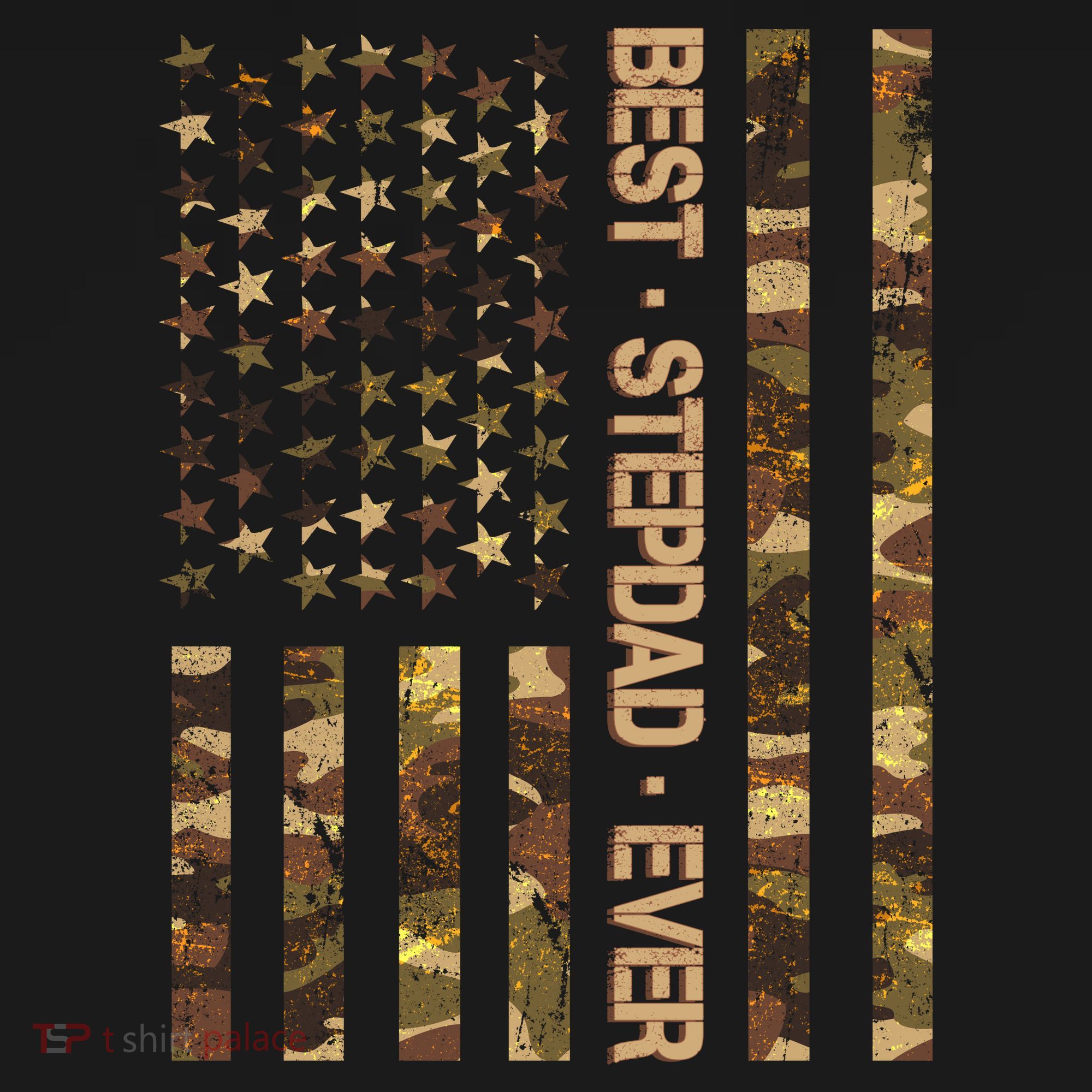 Best Stepdad Ever Camouflage Flag Polo