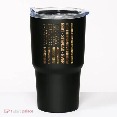 Best Stepdad Ever Camouflage Flag Tumbler