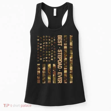 Best Stepdad Ever Camouflage Flag Women's Tank Top