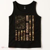 Best Stepdad Ever Camouflage Flag Tank Top thumb 2