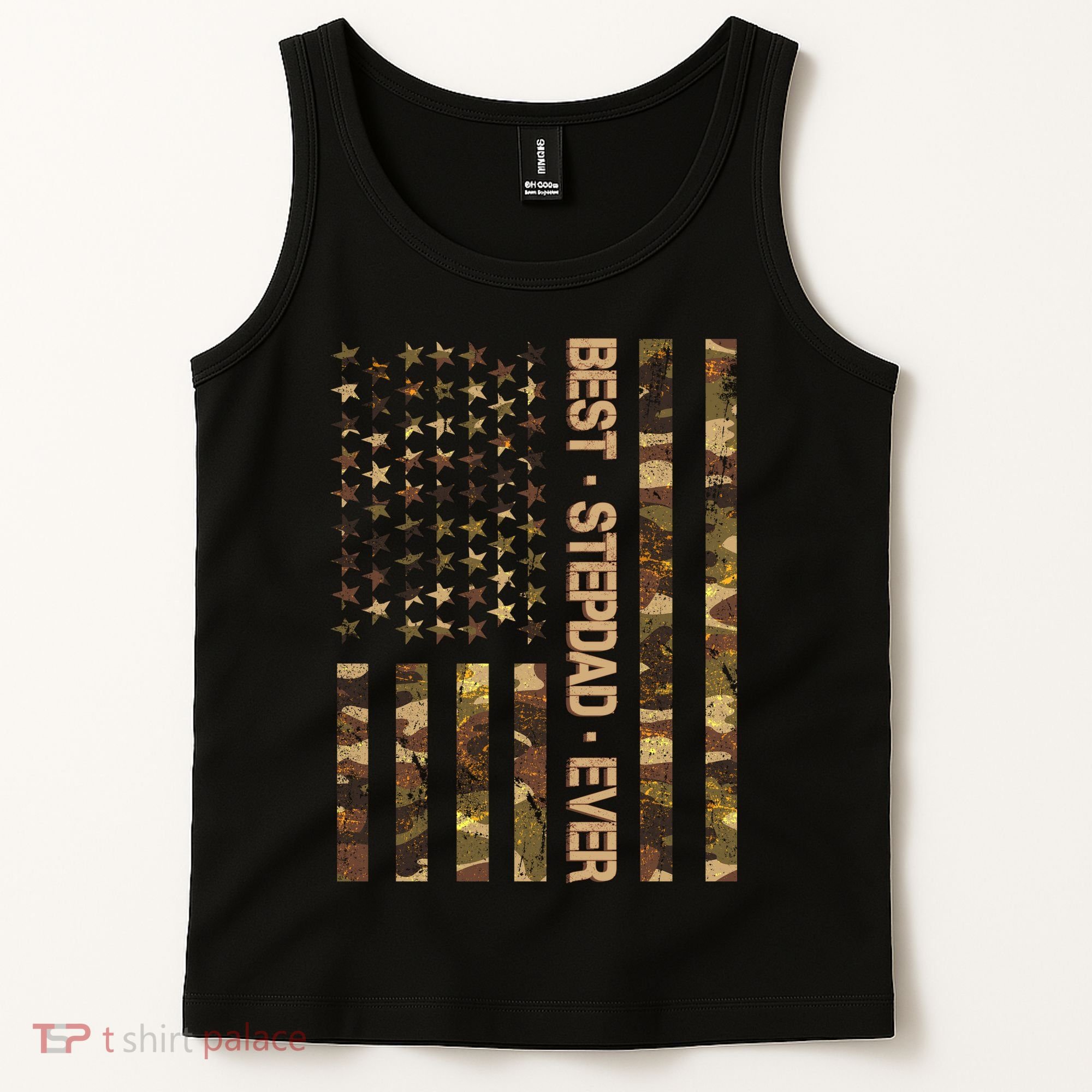 Best Stepdad Ever Camouflage Flag Tank Top