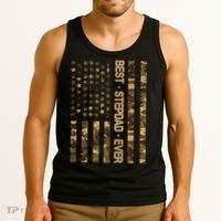Best Stepdad Ever Camouflage Flag Tank Top thumb 3