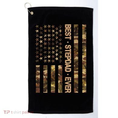 Best Stepdad Ever Camouflage Flag Golf Towel