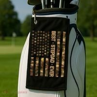 Best Stepdad Ever Camouflage Flag Golf Towel thumb 2