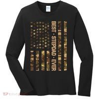 Best Stepdad Ever Camouflage Flag Women's Long Sleeve Shirt thumb 0