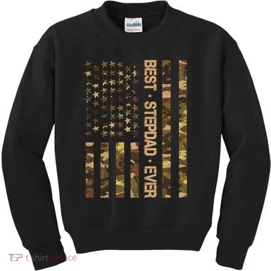 Best Stepdad Ever Camouflage Flag Kids Sweatshirt