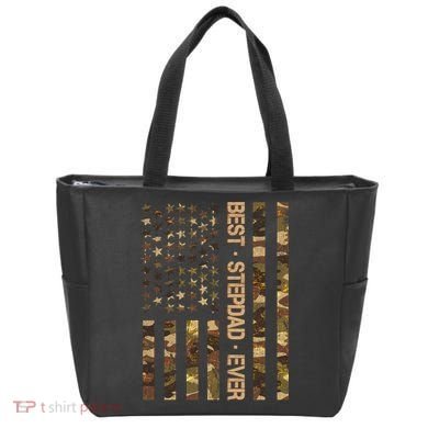 Best Stepdad Ever Camouflage Flag Tote Bag