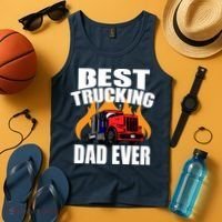 Best Trucking Dad Ever Tank Top thumb 4