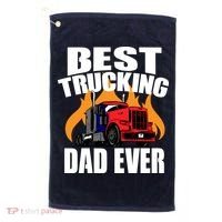 Best Trucking Dad Ever Golf Towel thumb 0