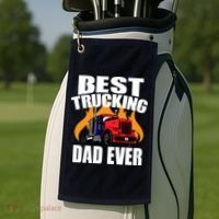 Best Trucking Dad Ever Golf Towel thumb 2