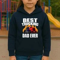 Best Trucking Dad Ever Kids Hoodie thumb 3