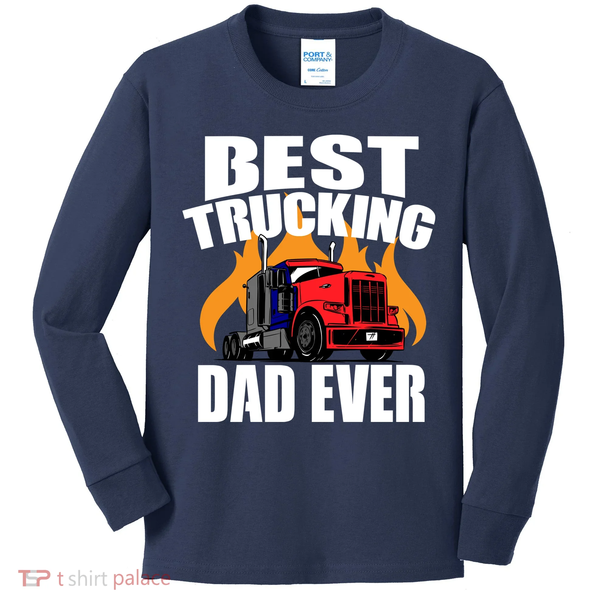 Best Trucking Dad Ever Kids Long Sleeve Shirt