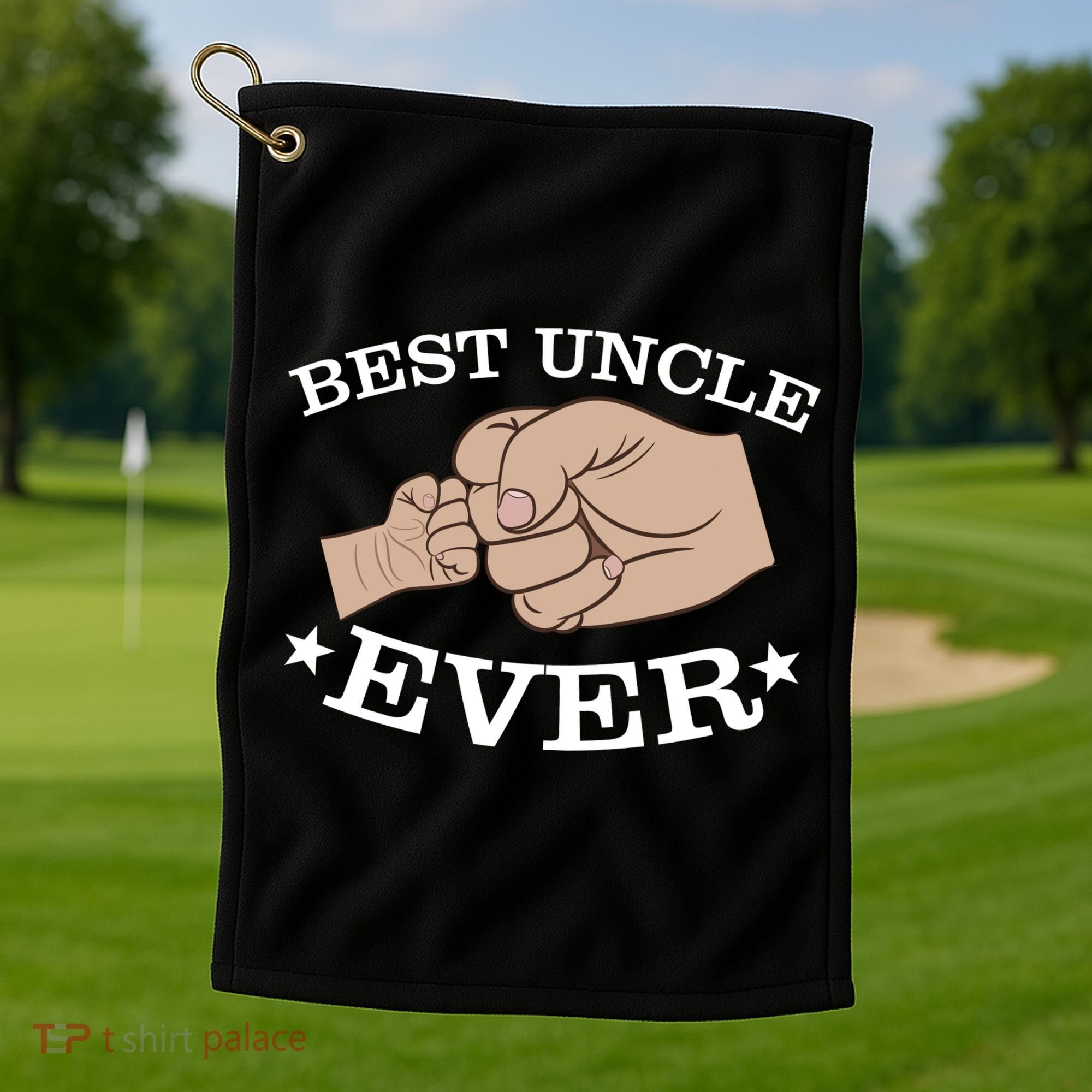 Best Uncle Ever Fist Bump Golf Towel