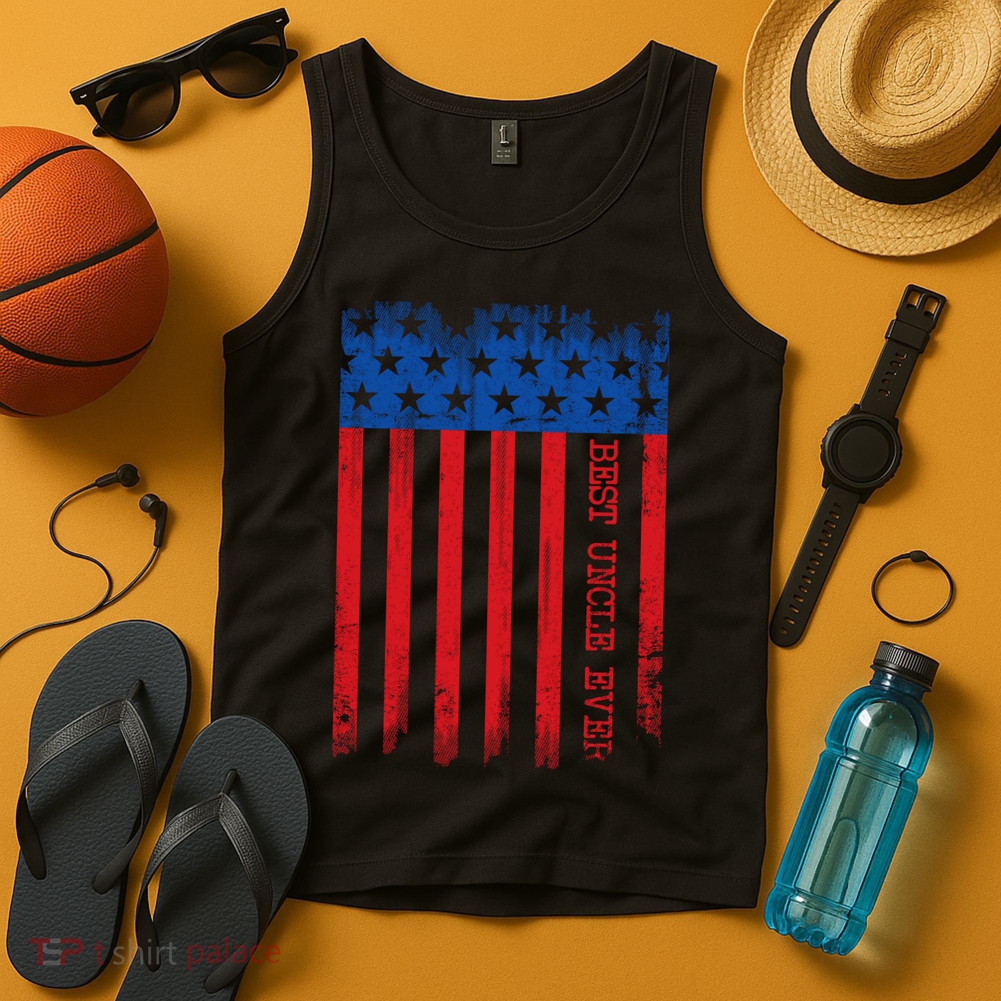 Best Uncle In America Flag Tank Top
