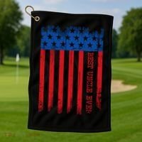 Best Uncle In America Flag Golf Towel thumb 1