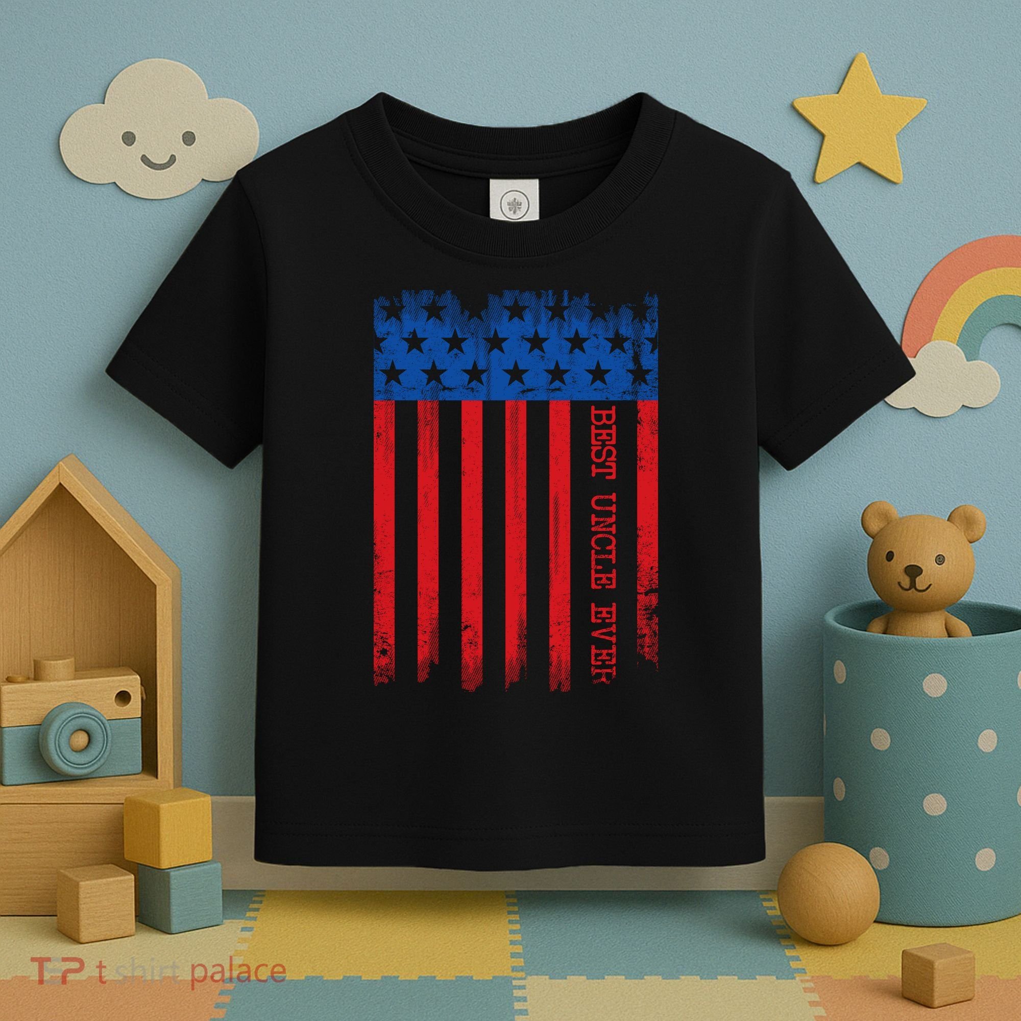 Best Uncle In America Flag Toddler T-Shirt