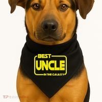 Best Uncle In The Galaxy Funny USA-Made Doggie Bandana thumb 1