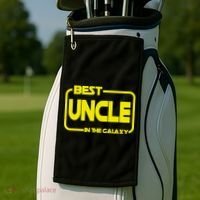 Best Uncle In The Galaxy Funny Golf Towel thumb 2