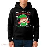 Best Way To Spread Christmas Cheer Is Singing Out Loud Kids Hoodie thumb 4