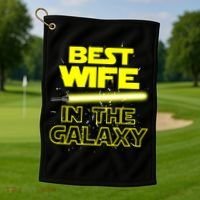 Best Wife In The Galaxy Golf Towel thumb 1