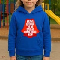Brave Enough To Be Bad At Something New Kids Hoodie thumb 3