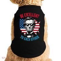Be Excellent To Each Other Us Map Flag Abe Abraham Lincoln Doggie Tank thumb 0