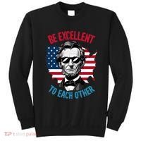 Be Excellent To Each Other Us Map Flag Abe Abraham Lincoln Sweatshirt thumb 0